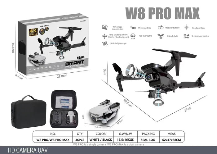 W8 Pro Max™ -Dron con doble cámara 4K